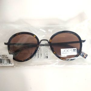 Joe's Jeans Tortoise Shell Round Metal Sunglasses